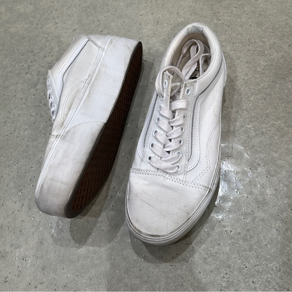 Platform Vans White Sneakers size 8